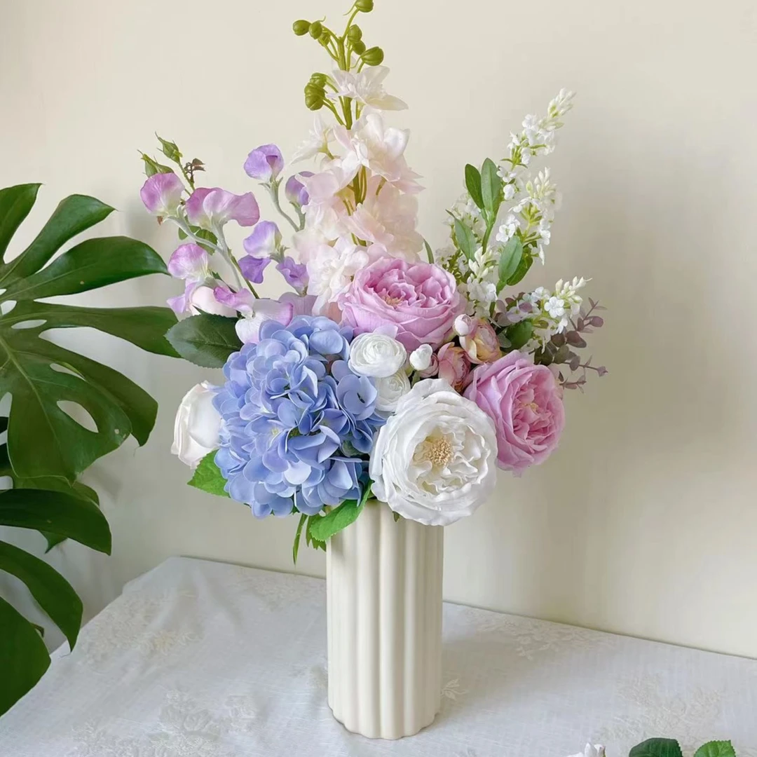 【zy紫嫣】紫英设计师款手扎花束手感保湿仿真花绢花假花