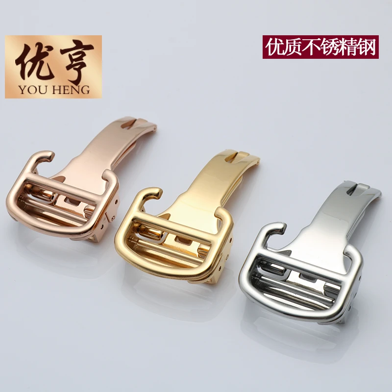 金予表带扣 适配卡地亚蓝气球坦克卡历博表带表扣 配件16 18 mm