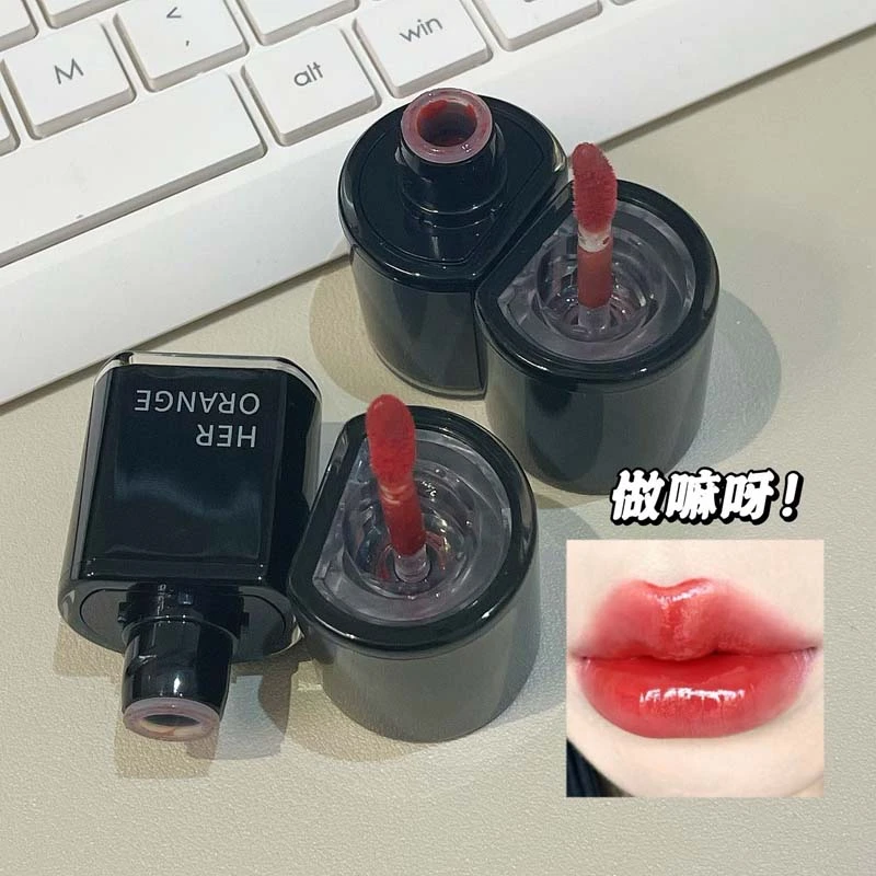 每次涂都被夸~水光镜面唇釉口红国货小众灰调豆沙色日常平价女