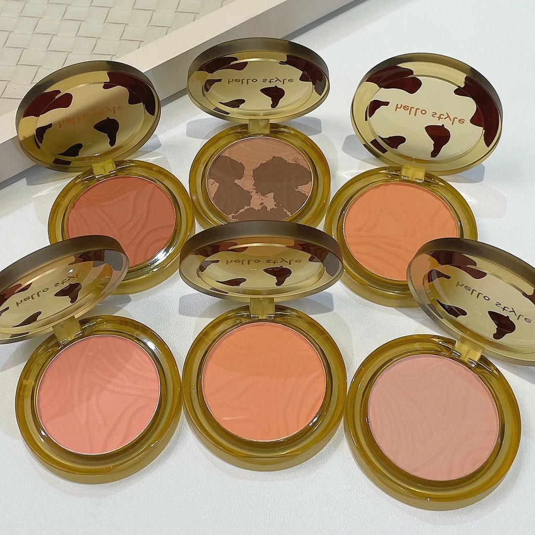 高甜女孩~琥珀琉璃腮红哑光橘色少女心防水裸妆自然奶茶杏色晒红