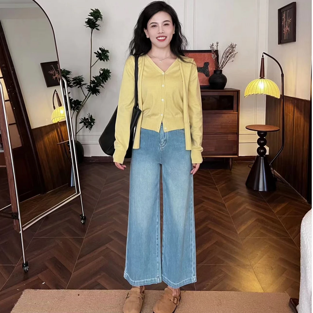 李羽竺【翠宝高端定制】莱赛尔修身时尚百搭宽松潮流阔腿裤HH3003