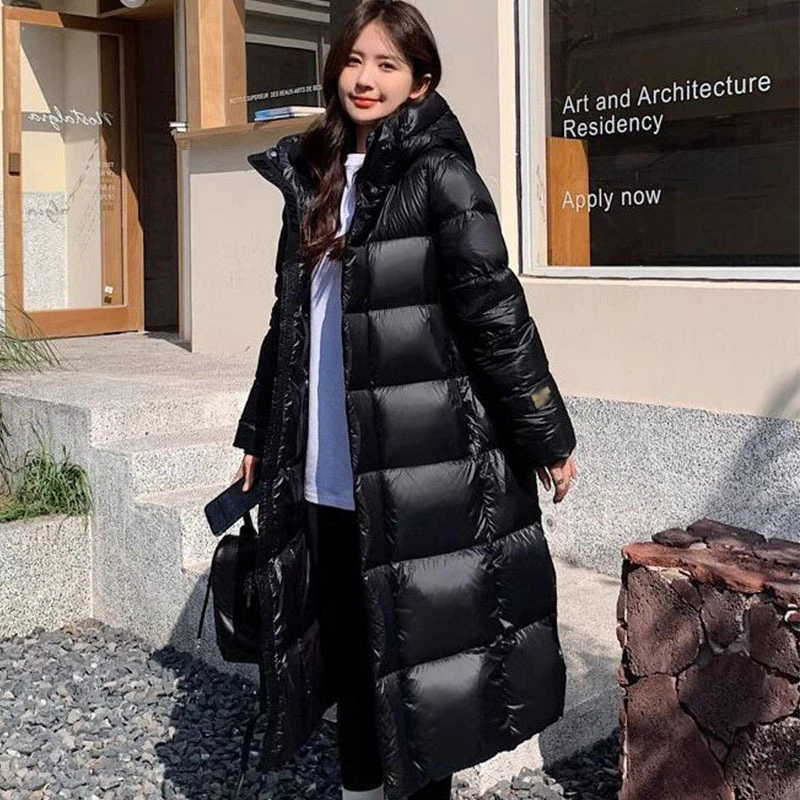 品质黑金过膝超厚东北羽绒服中长款男女同款抗寒外套羽绒衣棉服款
