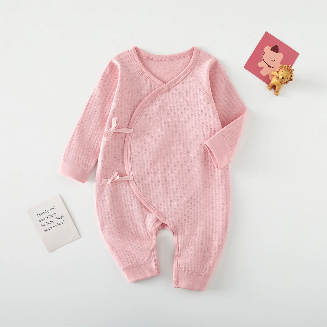 宝宝长袖连体衣纯棉夏季薄款透气柔软舒适婴儿连体爬服哈衣夏款
