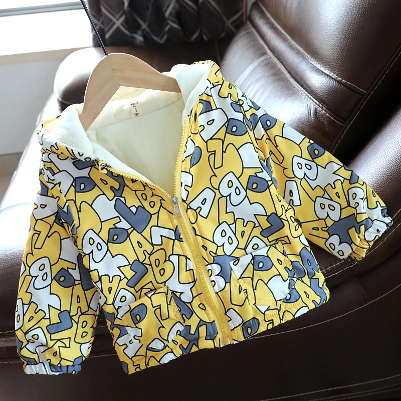 宝宝新款加绒加厚外套婴儿保暖衣服小童风衣外出服1462
