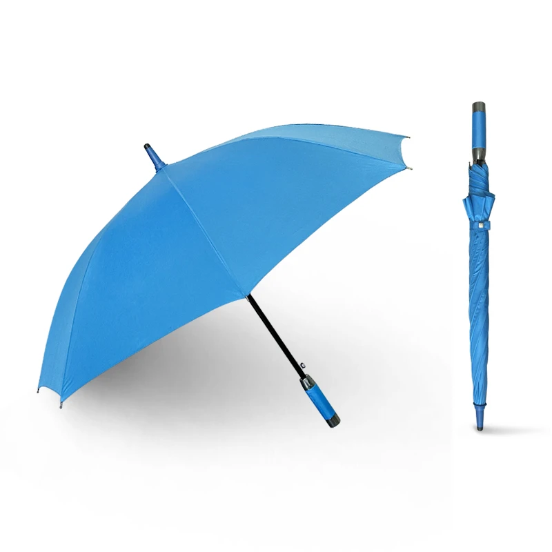 lovefuy/飞恋蓝色长柄伞简约高颜值学生雨伞结实抗风半自动直柄伞