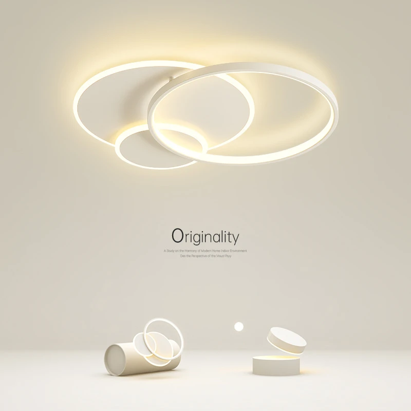 中山灯具客厅灯现代简约叠加圆环现代led吸顶灯轻奢风简约风大气W