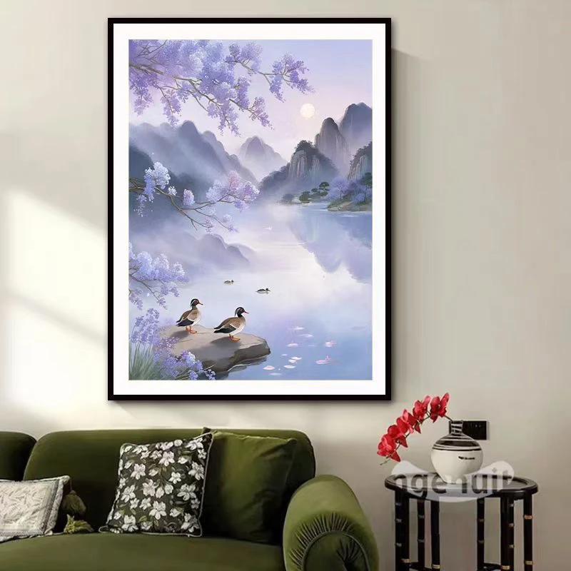 蒙娜丽莎十字绣：紫藤鸳鸯 大格四股线40色