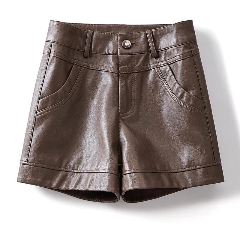高腰皮短裤女2025新款秋冬季外穿时尚靴裤直筒黑色显瘦打底pu皮裤