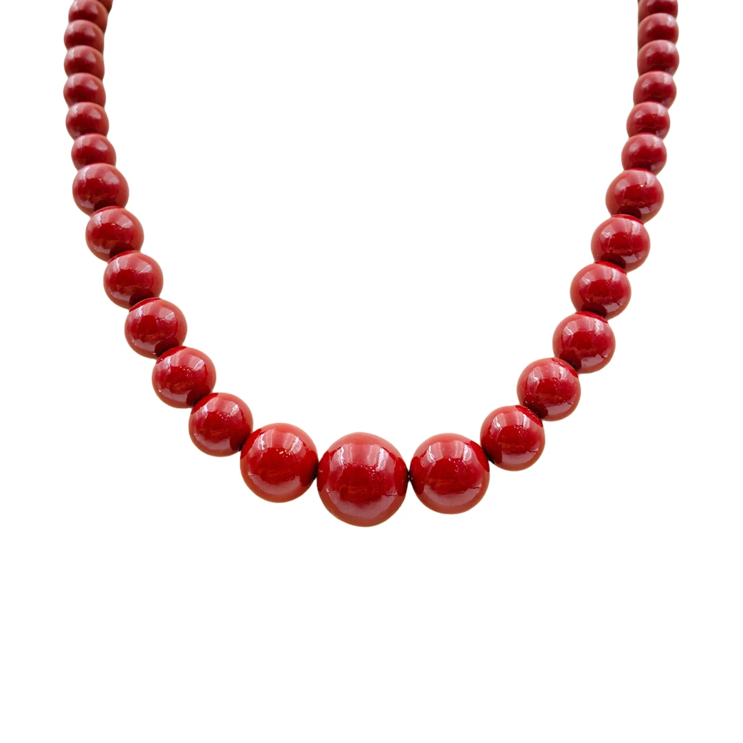 天然辰砂朱砂国风红项链X596X合金