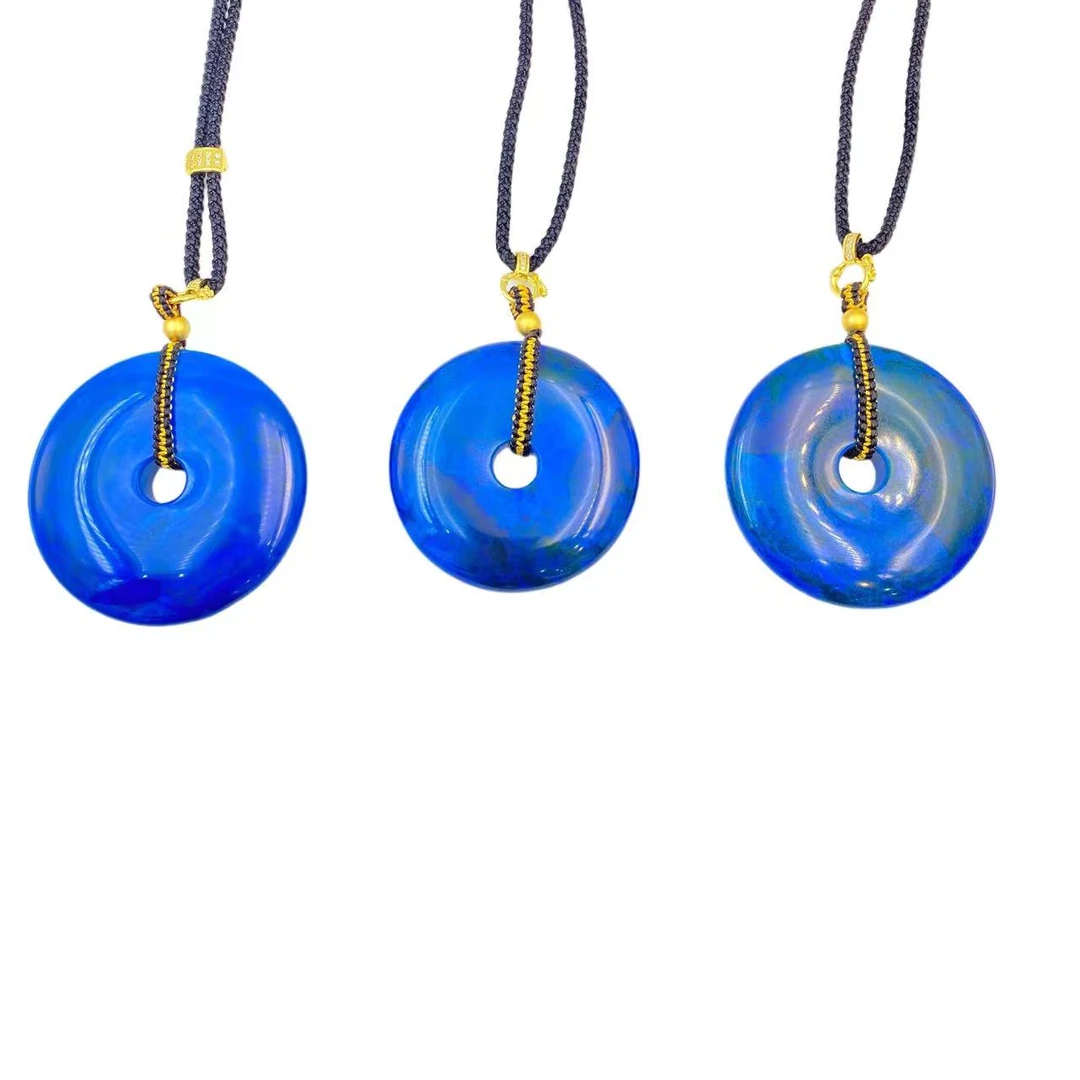 玛瑙意境蓝平安扣项链X497X合金多样性只发一件