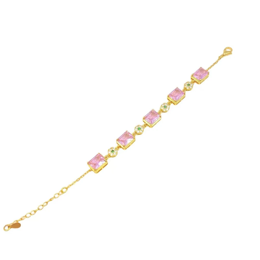 合金锆石手链 锆石气质方蛋面手链C1276X合金