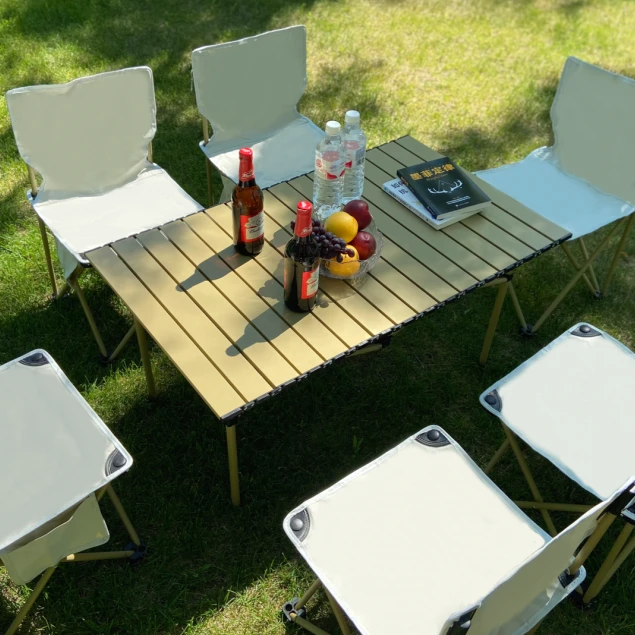 中威户外桌椅套装便携折叠桌椅蛋卷桌露营桌椅折叠椅野餐桌