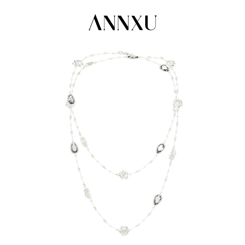 ANNXU 铜合金项链 羽毛系列羽毛层叠多戴项链气质时尚小众叠戴