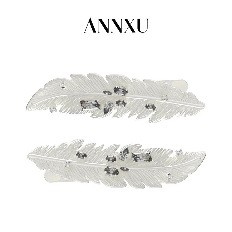 ANNXU羽毛系列发夹刘海侧边夹发卡时尚气质优雅简约礼物