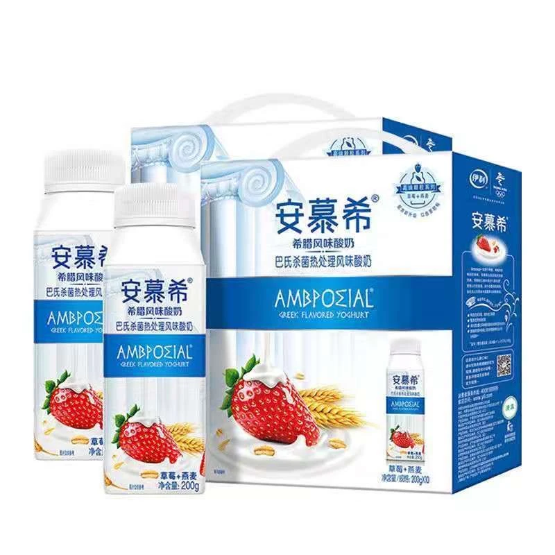 【8月产喝到2月】伊利安慕希草莓燕麦200g*10