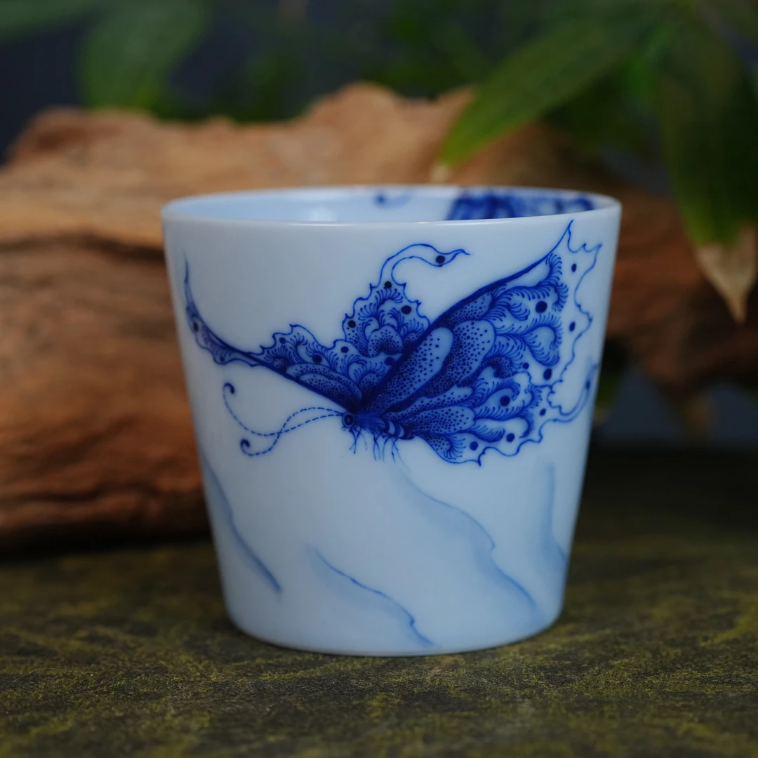 画堂春画堂春画堂春青花蓝调庄周梦蝶冰桶杯