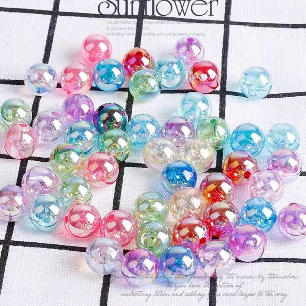 《燕子家》拼色6mm8mm炫彩水晶圆珠手工DIY材料发饰辅料亲子材料创
