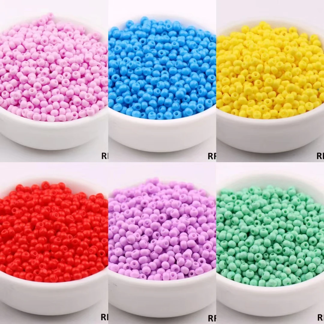 《燕子家》国产超优3.0MM耐磨实色油画玻璃米珠diy手工串珠手链饰品