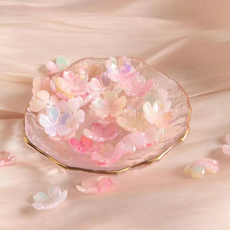 《燕子家》新款仿马贝渐变五瓣花 风铃花小团扇樱花diy手工串珠辅