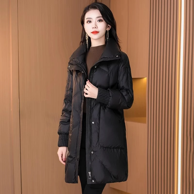 时尚时尚羽绒服2023新款女冬季高端加厚中长款小个子爆款妈妈外套