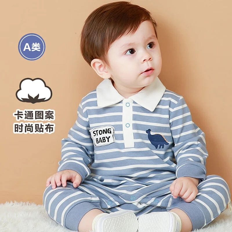 嘟嘟家宝宝连体衣秋装男新生婴儿衣服潮爬爬服春秋新生儿长袖外出