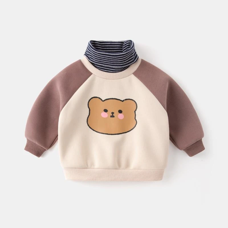 嘟嘟家婴儿冬季加绒卫衣儿童洋气上衣冬装宝宝童装