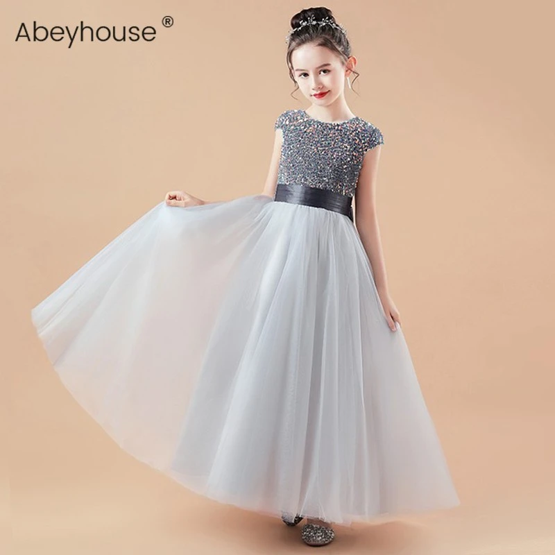 Abeyhouse女童礼服大童儿童生日公主裙花童蓬蓬纱女孩走秀长款