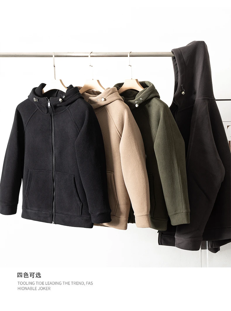 【冰总专属】600克重磅休闲摇粒绒连帽男女同款百搭休闲外套韩版