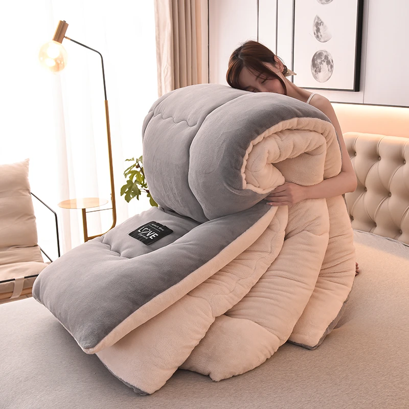 2023新款牛奶绒春秋被单人被子被芯珊瑚绒毛绒加绒保暖羊羔绒冬被