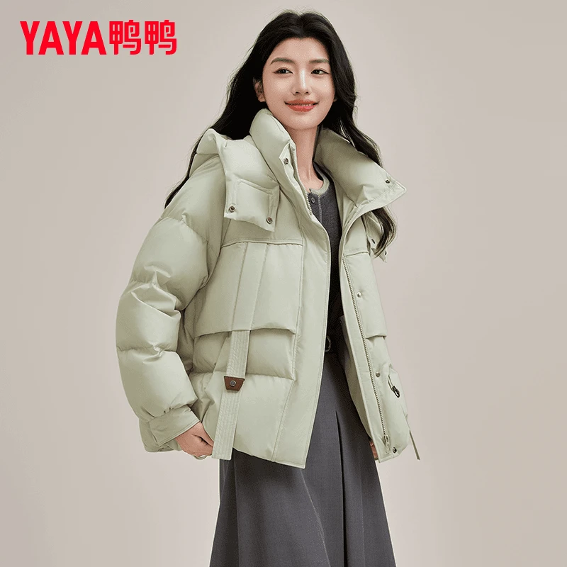 YAYA/鸭鸭户外鸭鸭鸭绒中长款羽绒服时尚休闲24Y068