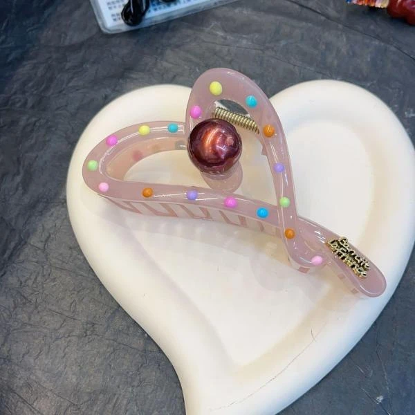 BB132（满9.9包邮）粉色波点抓夹