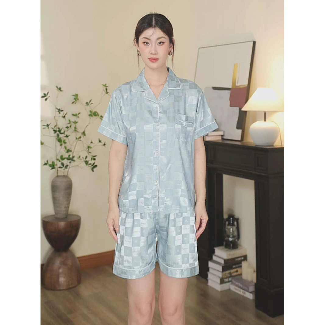 【拉法LARFille】「凉感睡眠」高个子定制提花睡衣家居服套装