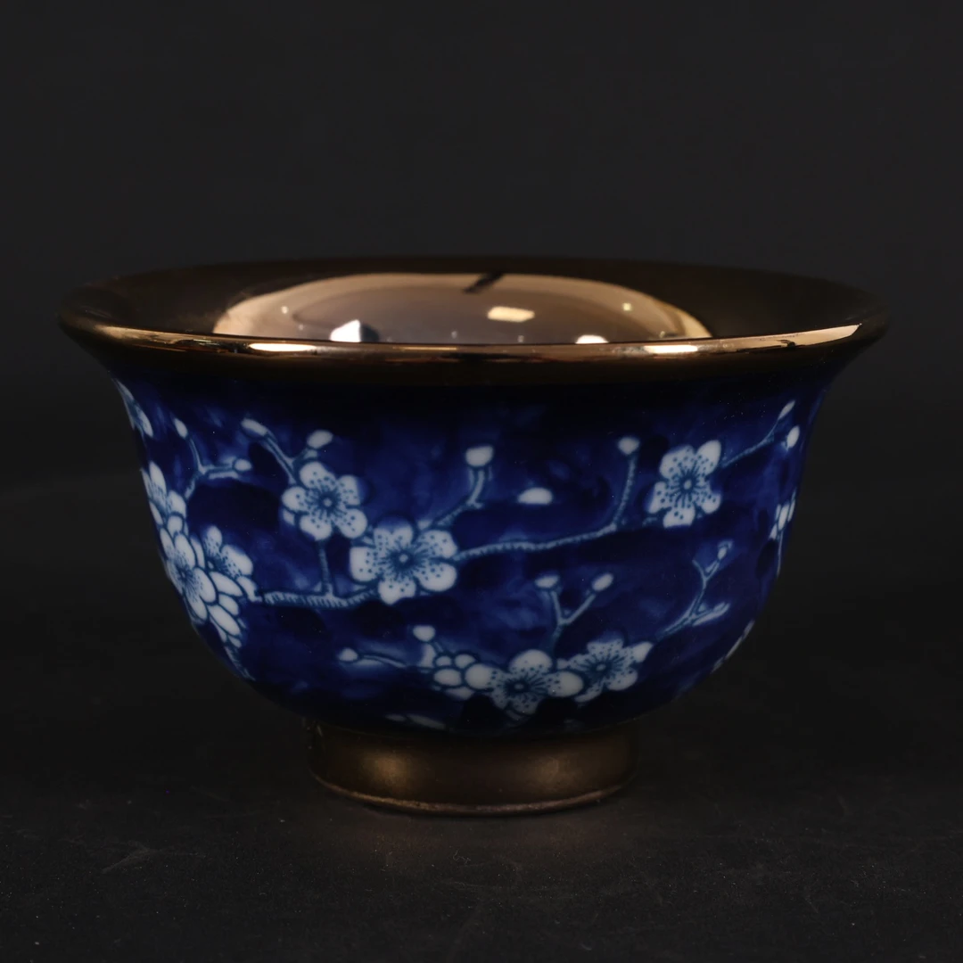 青花瓷压手杯景德镇陶瓷主人杯茶具