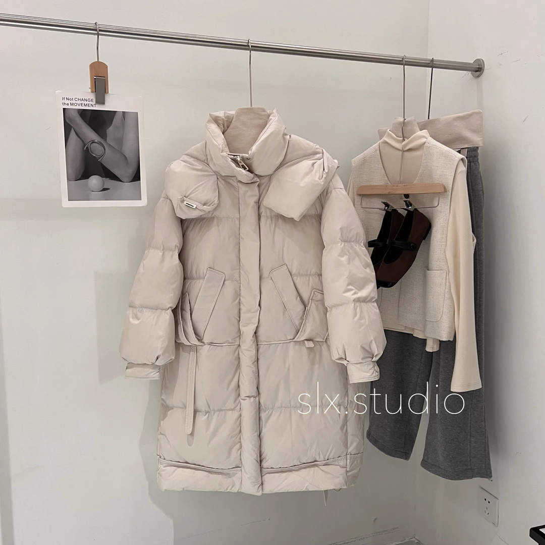 slx@ 328 羽绒服长款连帽