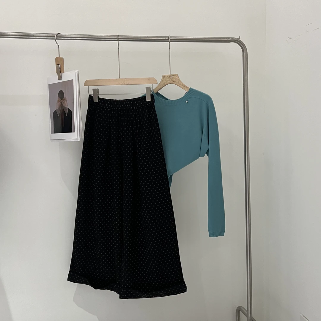 slx@ 8492 波点阔腿裤