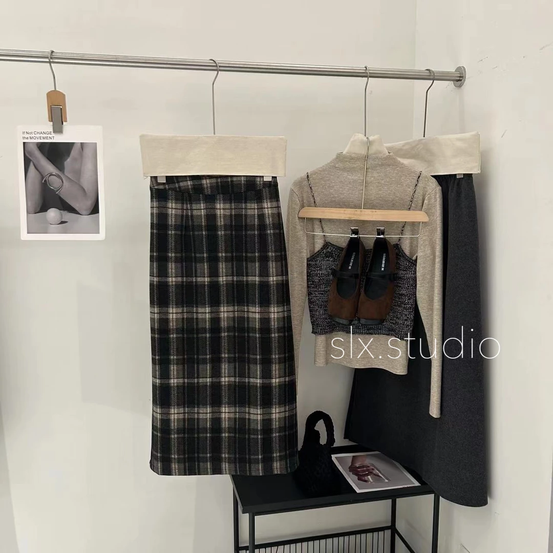 slx@ 8305 格子半裙