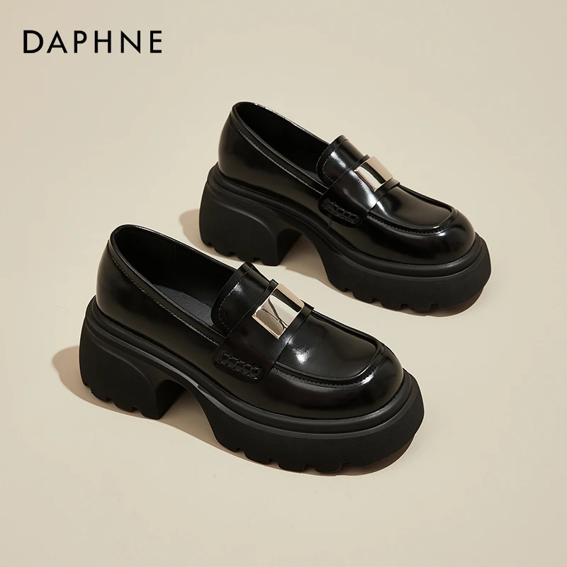 达芙妮厚底乐福鞋女秋季蛇年穿搭鞋子女款复古学院英伦风小皮鞋女