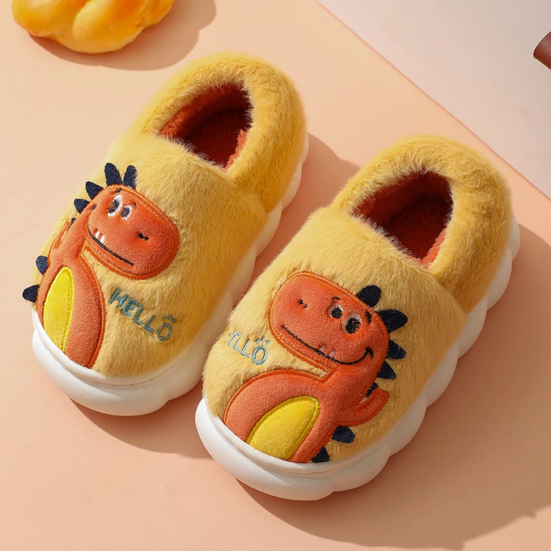 恐龙棉鞋秋冬儿童棉拖鞋女可爱家居鞋宝宝男童室内防滑加厚保暖