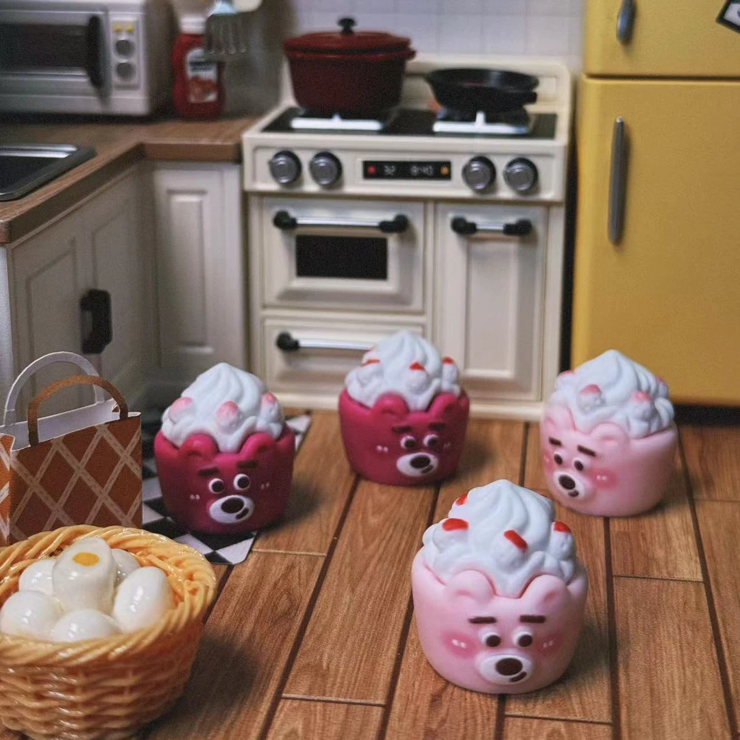 【开芯定制款】草莓熊冰淇淋 高品树脂仿真食玩 树脂DIY奶油胶配件