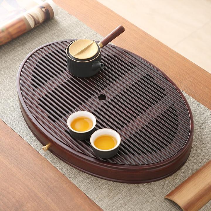日式竹制茶盘家用茶几干泡台办公现代简约功夫茶具排储水托盘茶台