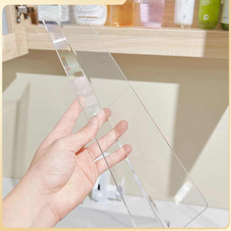 浴室卫生间镜柜内分层收纳盒桌面透明亚克力挡板化妆品防滑置物架