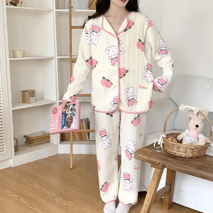 秋冬季月子服空气棉产后孕妇睡衣春秋季产妇哺乳家居喂奶外穿套装