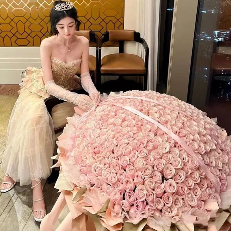 全国制定520/199/99朵红粉玫瑰花束鲜花速递同城订婚生日配送女友