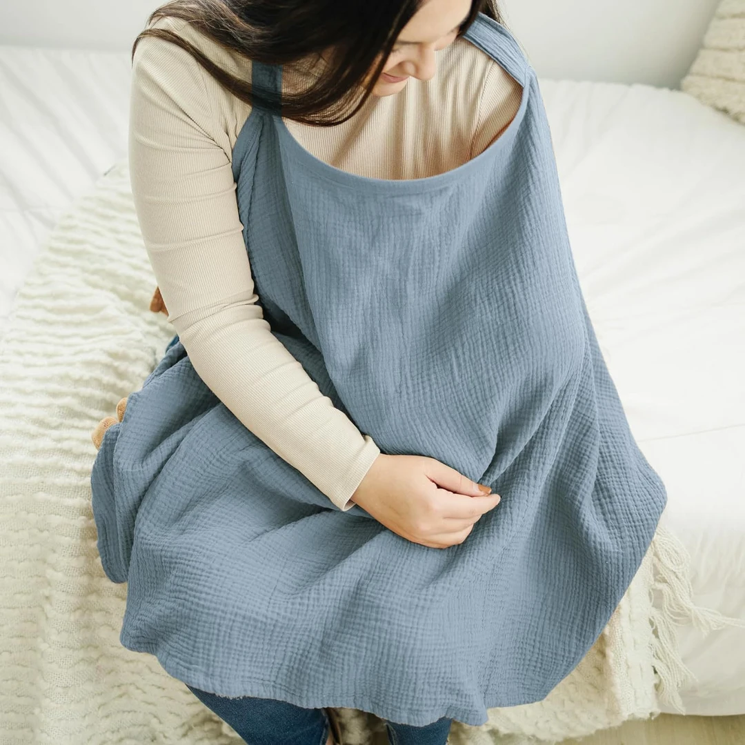 跨境外出哺乳衣透气棉纱遮乳巾防走光遮羞布喂奶衣可调节哺乳巾