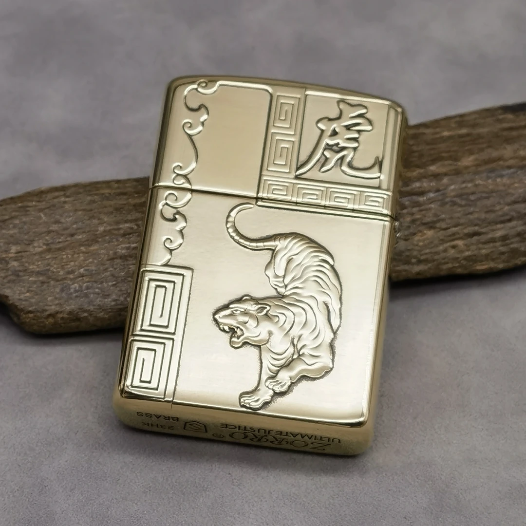 ZORRO佐罗纯铜煤油打火机生肖浮雕双面个性原装经典防风盔甲机