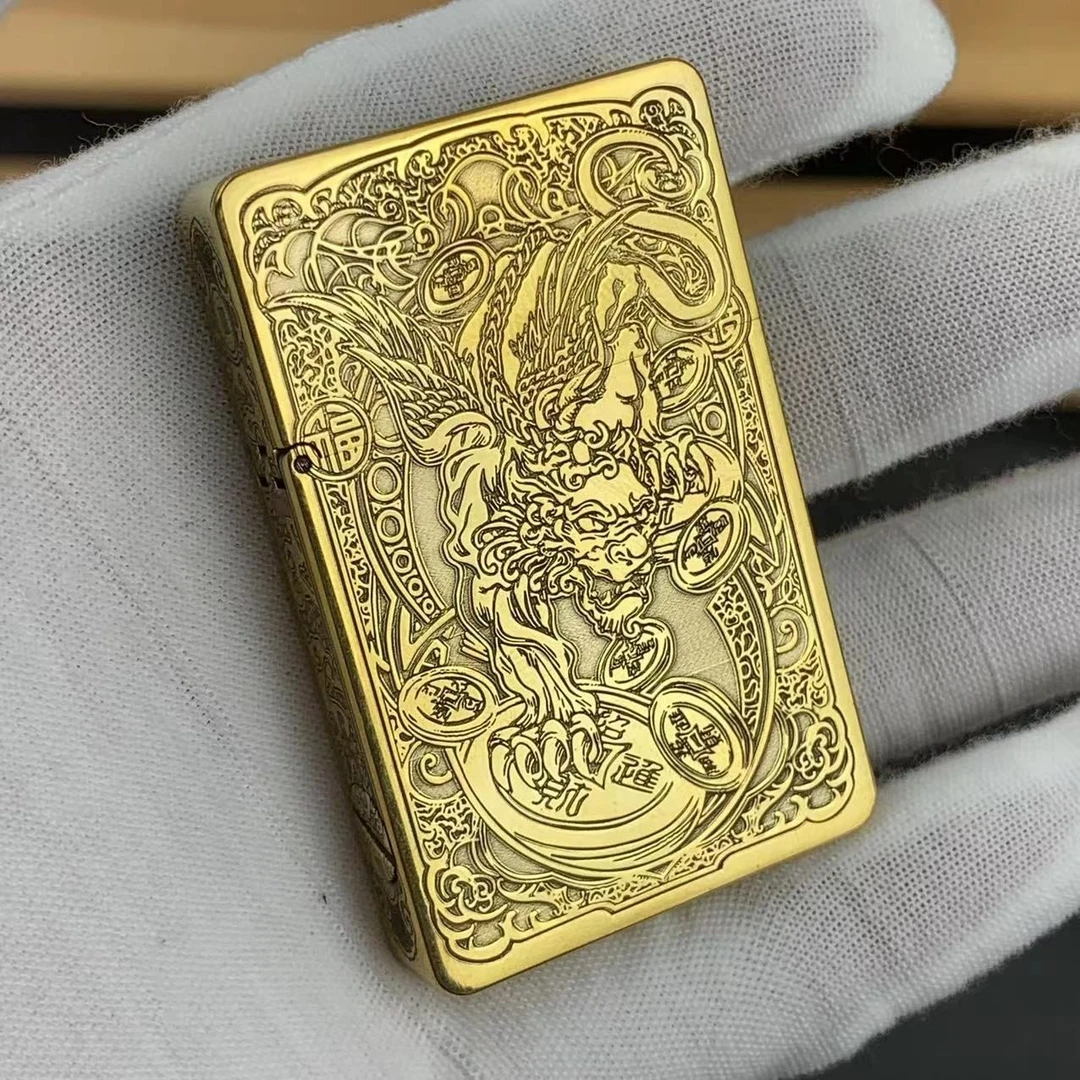 ZORRO佐罗纯铜ZL8煤油打火机原厂正品个性创意防风老式盔甲机金色