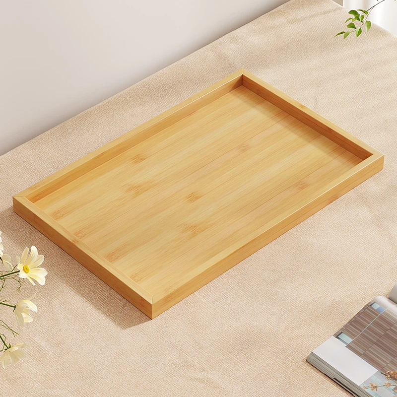 茶盘家用茶托盘长方形茶具茶几小型置物架客厅放茶杯收纳竹制餐盘
