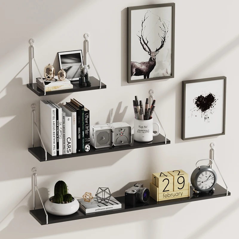 免打孔墙上置物架一字木板墙面置物板书架宿舍收纳神器墙壁置物架