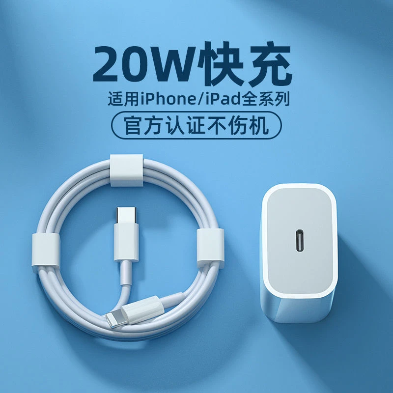 适用充电器套装20/30WPD快充iPhone14/13/12/XR/8max数据线头