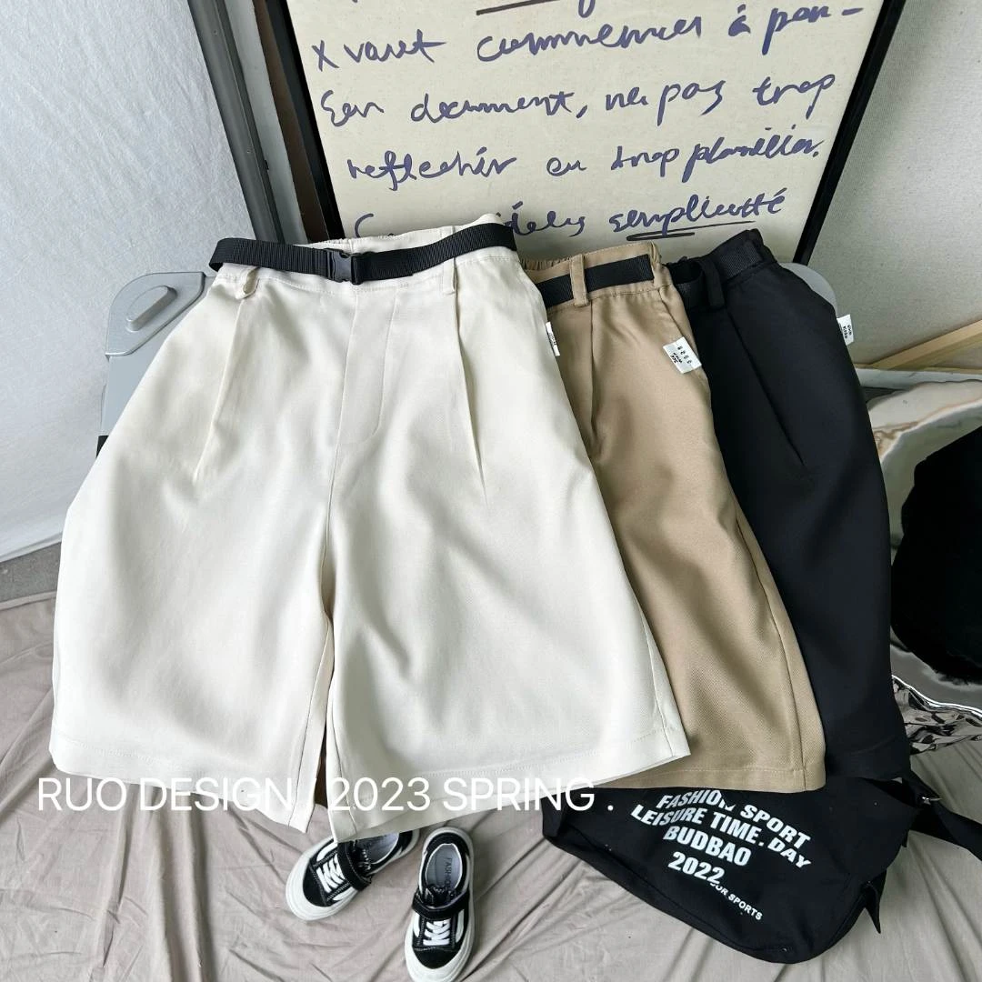 若大王潮流款纯色纽扣休闲夏季儿童简约百搭童装短裤 XK-JT019